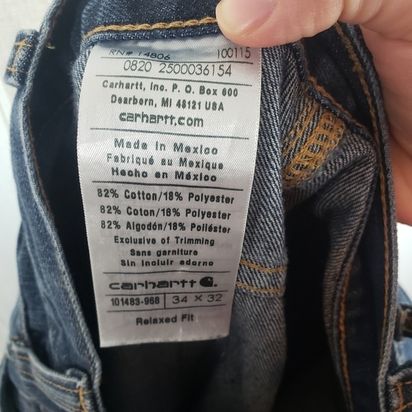 Carhartt Distressed‎ Cargo Jeans Blue Size 34x32 - Picture 7 of 8